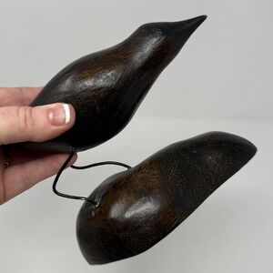 Vintage Hand Carved Ironwood Bird Figurine 13" Kiwi? Sculpture Wood Natural